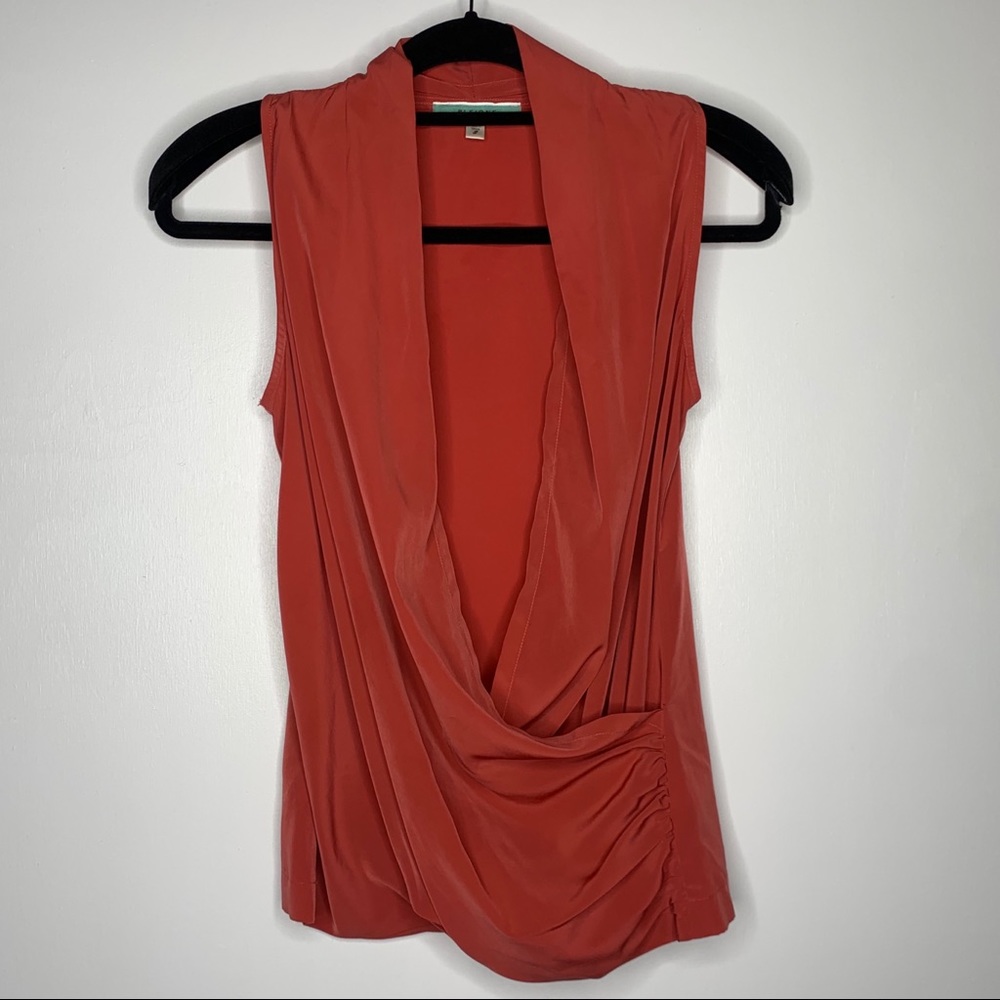 Pleione Sleeveless Blouse Red Fall Layering Sz:S